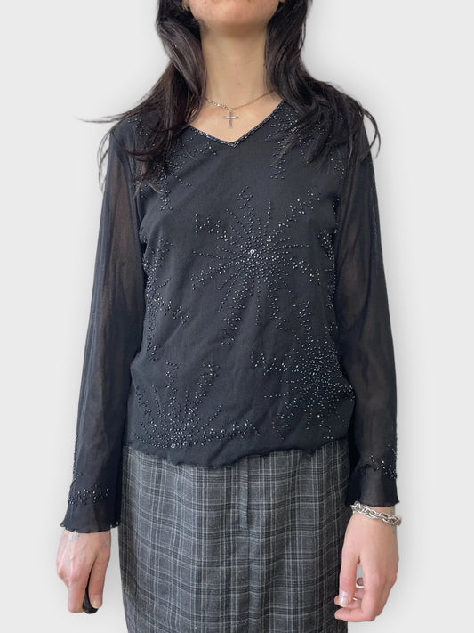 Long Sleeve Top with Tiny Beads (M)