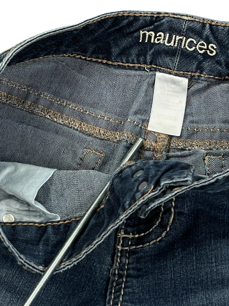 detail view, Maurices Blue Bootcut Jeans, vintage Y2K second hand piece