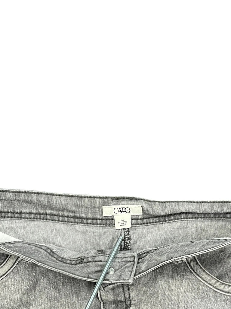detail view, Cato Light Grey Maxi Denim Skirt, vintage Y2K second hand piece, image 5