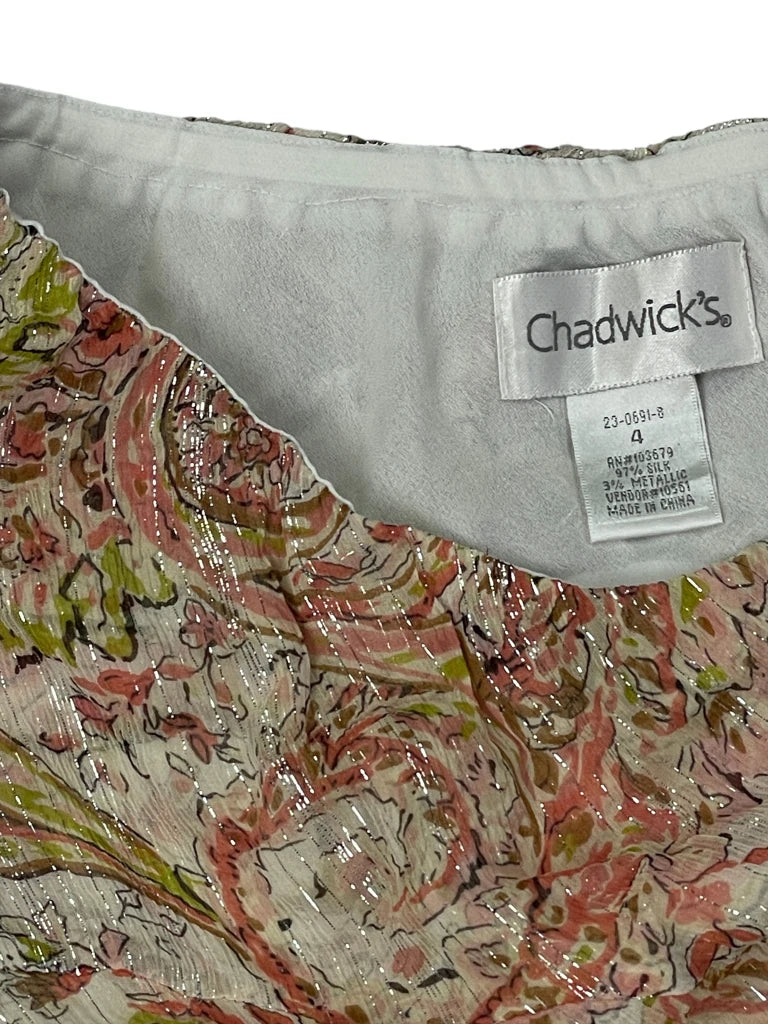 detail view, Chadwick Paisley Dream Silk Asymmetric Skirt, vintage Y2K second hand piece