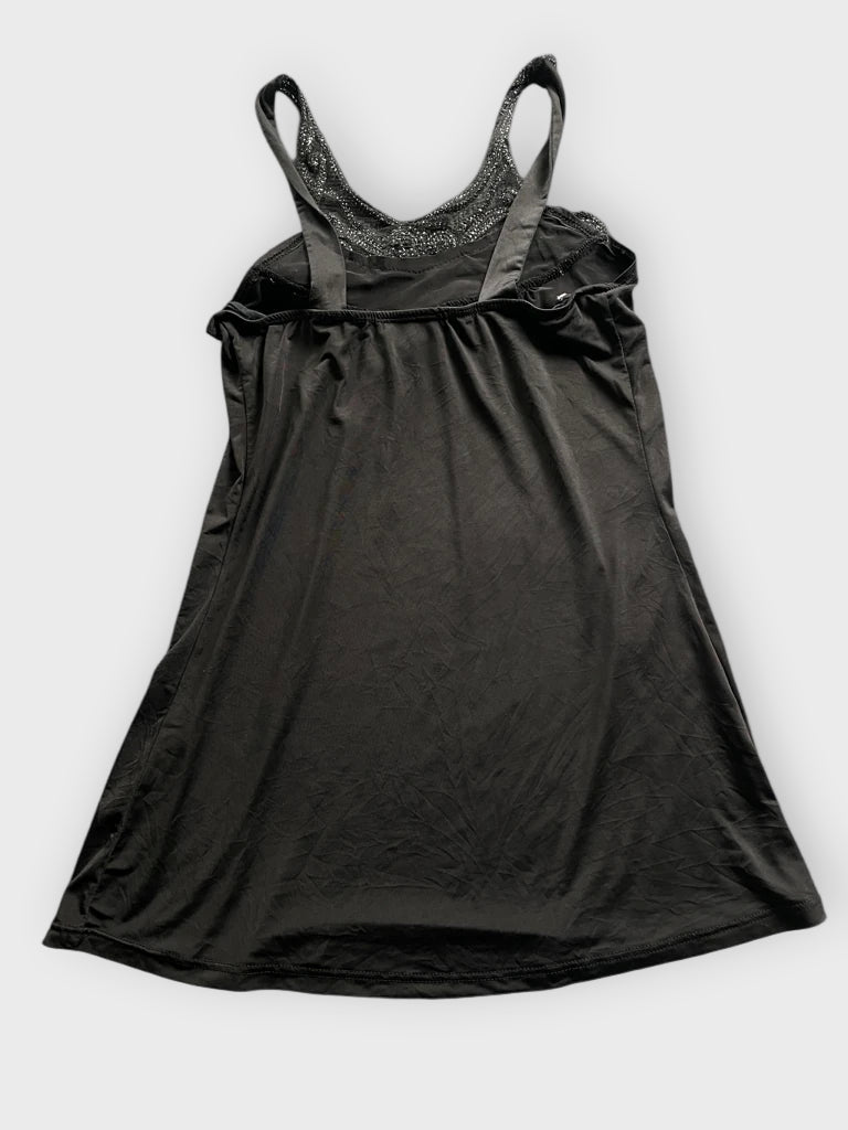 detail view, Finesse Black Beaded Floral Camisole, vintage Y2K second hand piece, image 4