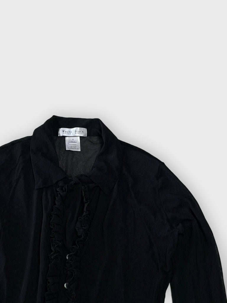 detail view, White House Black Blouse, vintage Y2K second hand piece