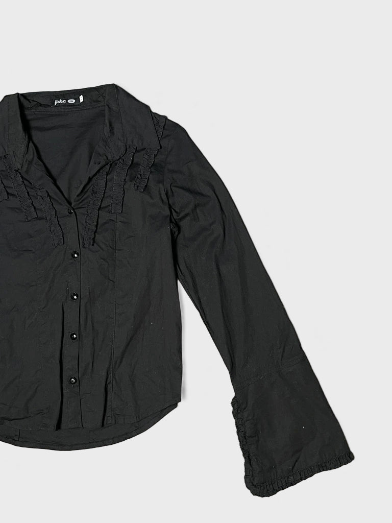 detail view, Jiche Black Shirt, vintage Y2K second hand piece, image 4