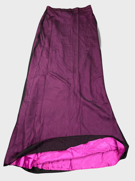 back view, Blondie Mites Purple Maxi Skirt, vintage Y2K second hand piece