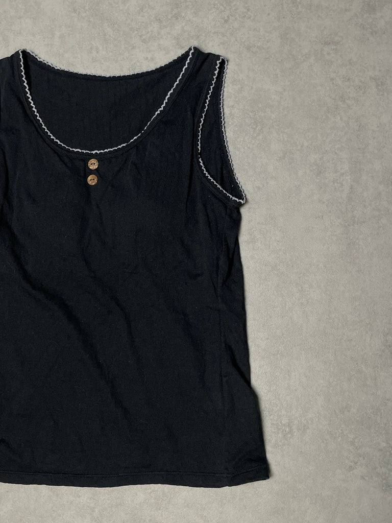 detail view, Tank Top with Padded Bra, vintage Y2K second hand piece