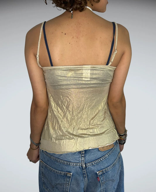 back view, 2000s Miss Sixty Glitta Top, vintage Y2K second hand piece
