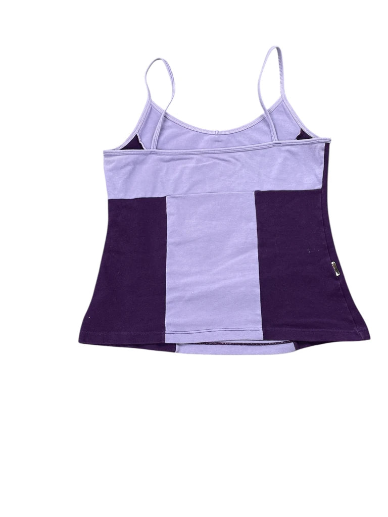 detail view, Lilac & Deep Purple Rhinestone Cami Top, vintage Y2K second hand piece, image 5