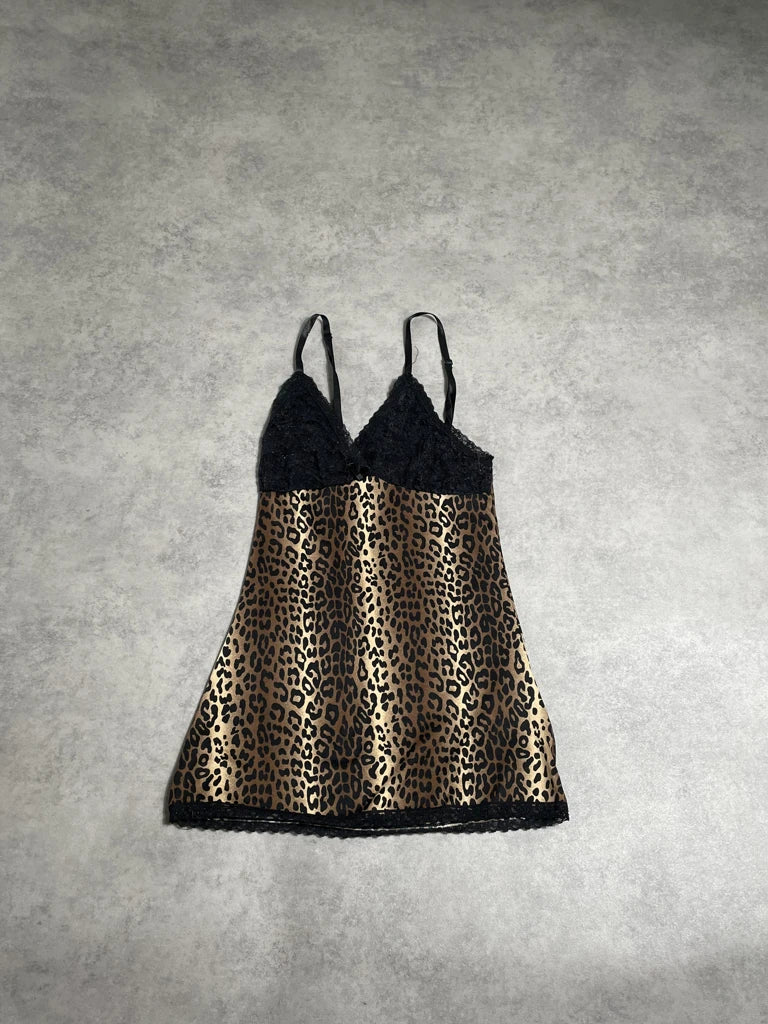 detail view, jaguar print top, vintage Y2K second hand piece, image 6