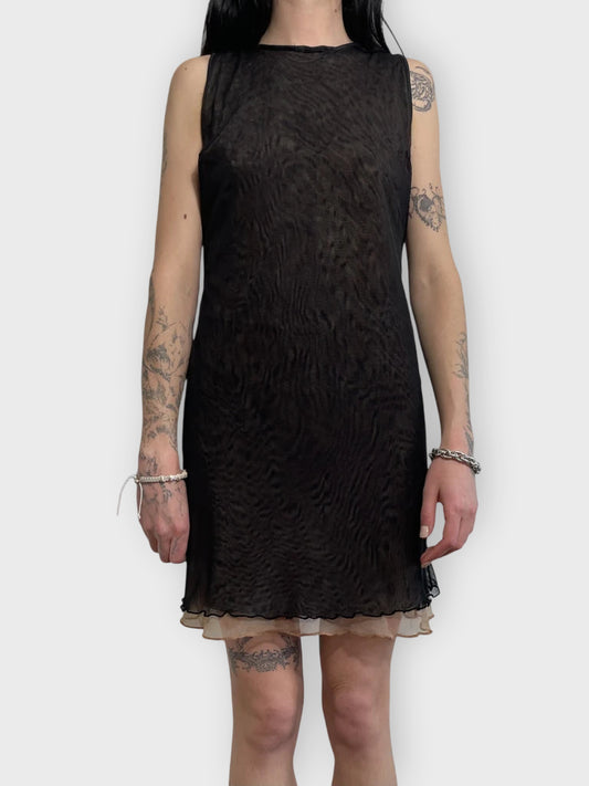 front view, black dress, vintage Y2K second hand piece