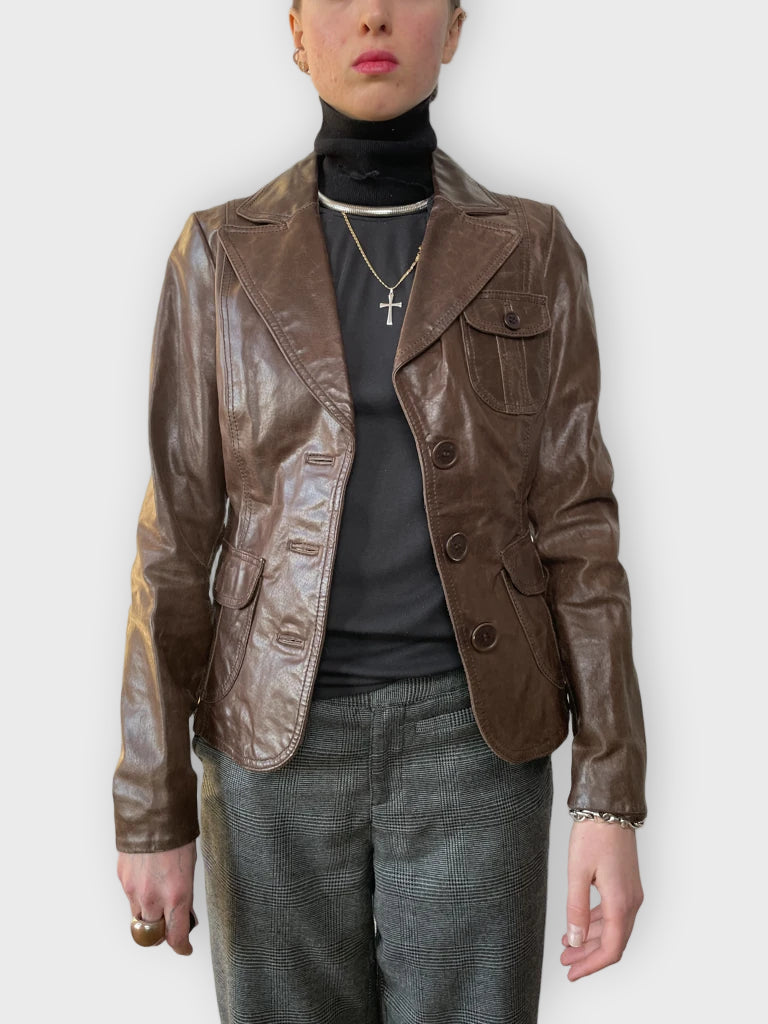 front view, Blends Leather Jacket, vintage Y2K second hand piece