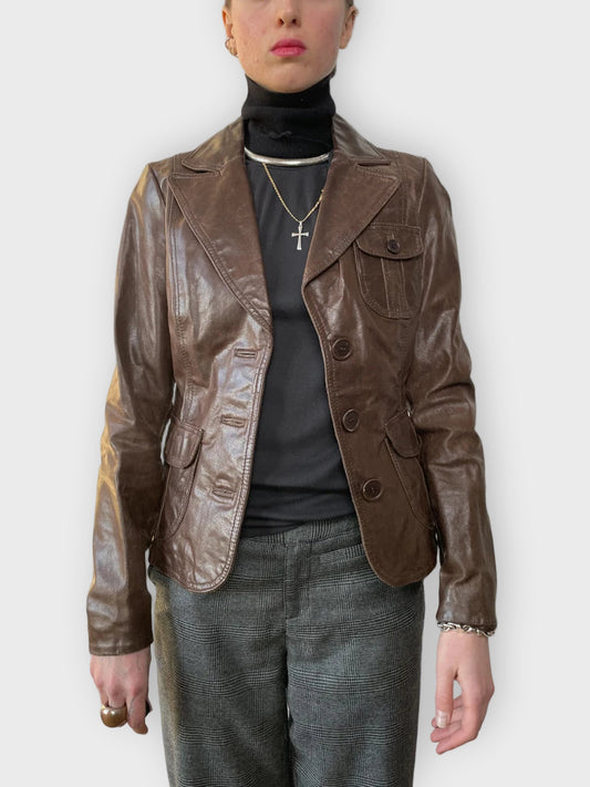 front view, Blends Leather Jacket, vintage Y2K second hand piece