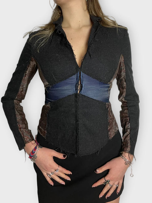 front view, Per Chi Long-Sleeve Jacket, vintage Y2K second hand piece