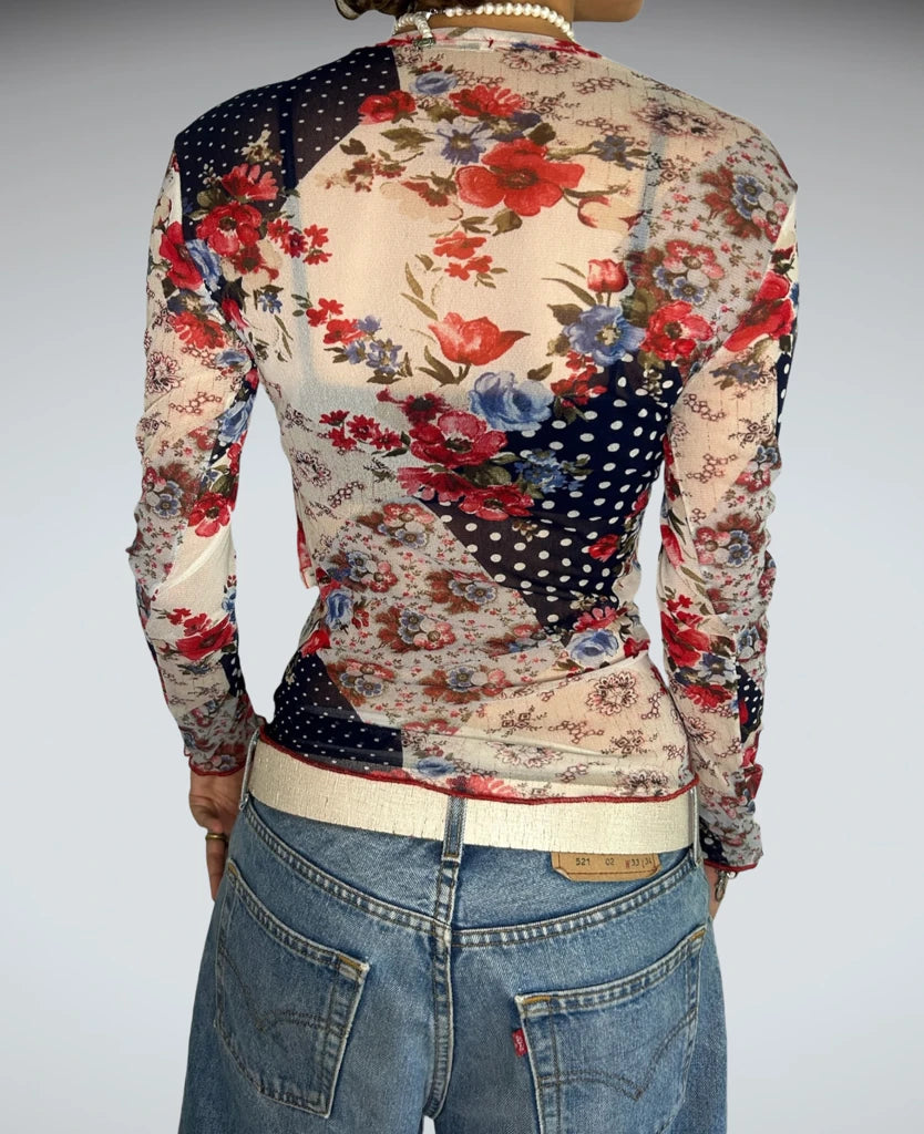 back view, Alma Aero Vintage Long Sleeve Top, vintage Y2K second hand piece