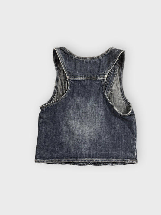 back view, Mossimo Supply Co Blue Denim Vest Women, vintage Y2K second hand piece