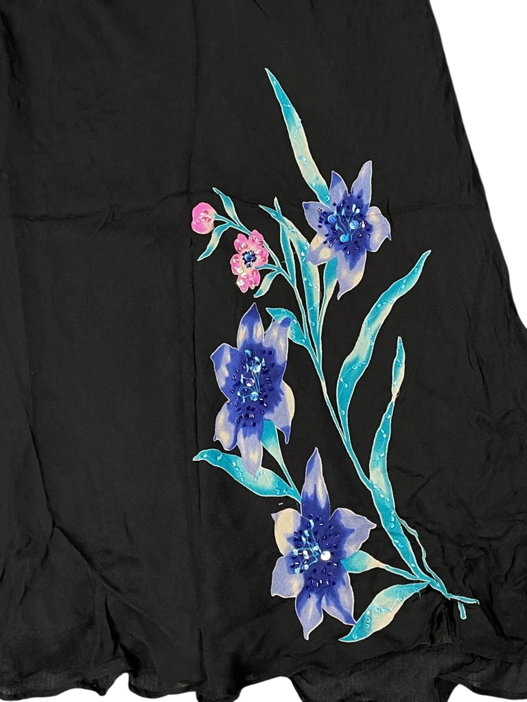 detail view, Robbie Bee Silk Garden Bloom Skirt, vintage Y2K second hand piece, image 4