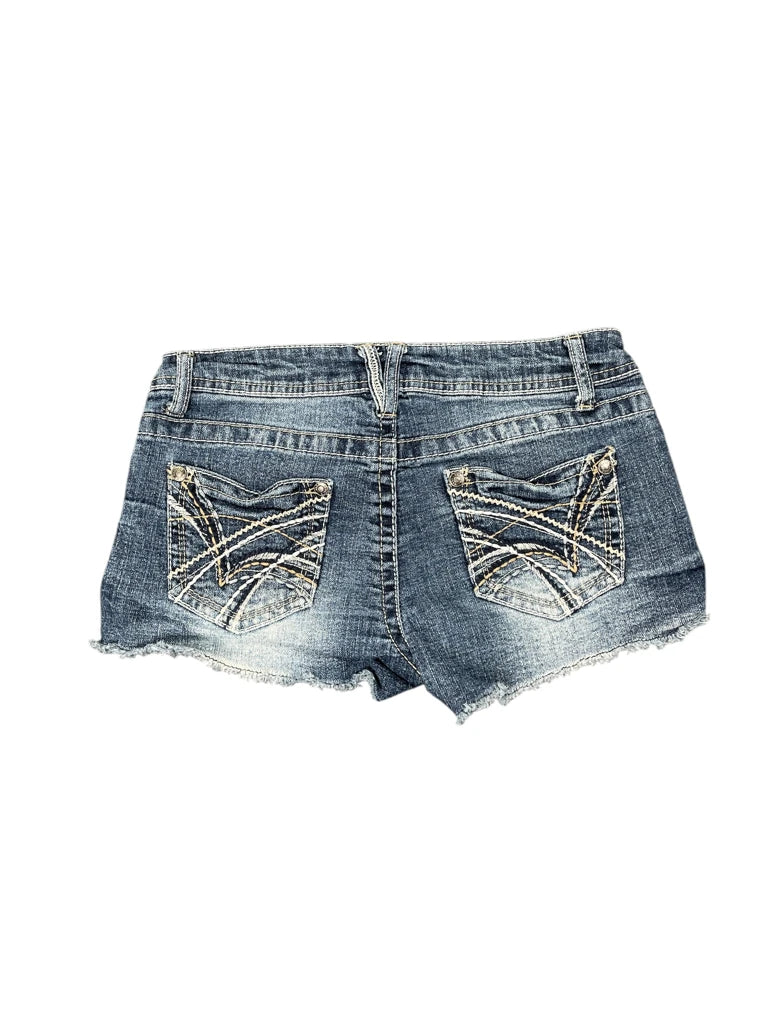detail view, Wall Flawor Wall Flavor Distressed Denim Hotpants, vintage Y2K second hand piece, image 5