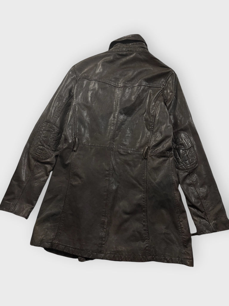 Brown Vintage Leather Coat (M)