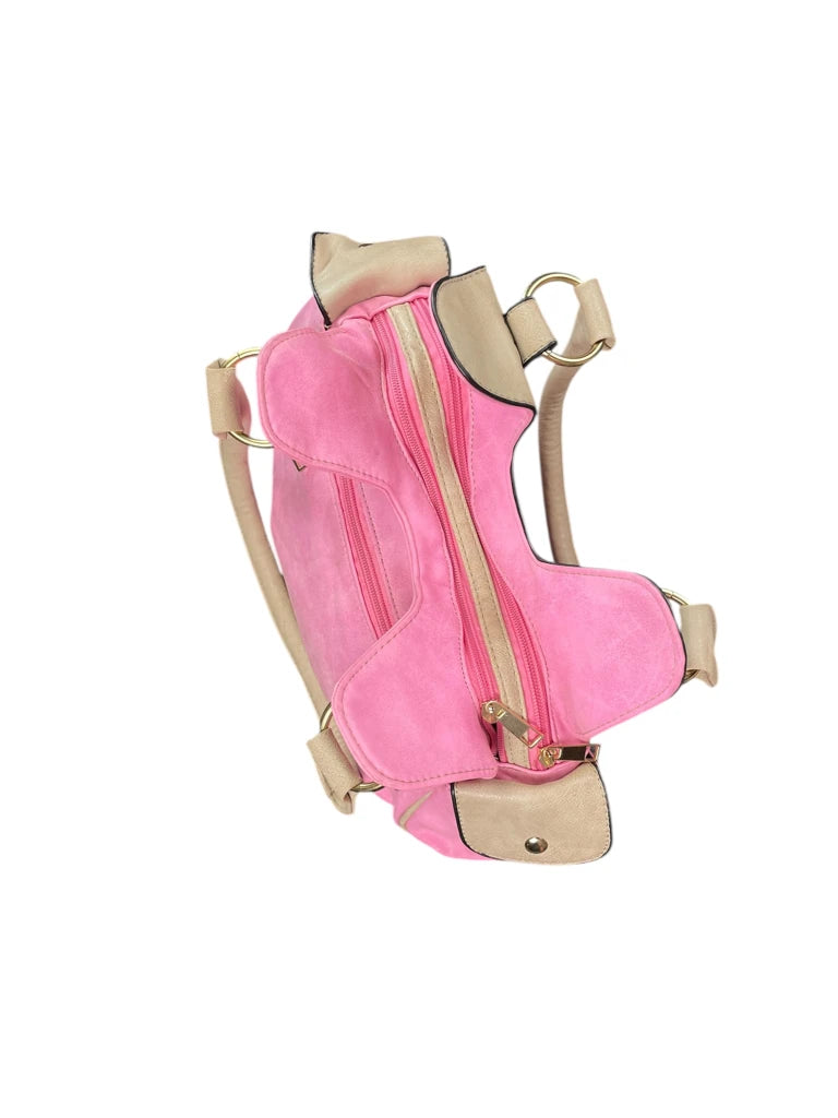 detail view, Pink Braided Accent Shoulder Bag (ONESIZE), vintage Y2K second hand piece, image 4