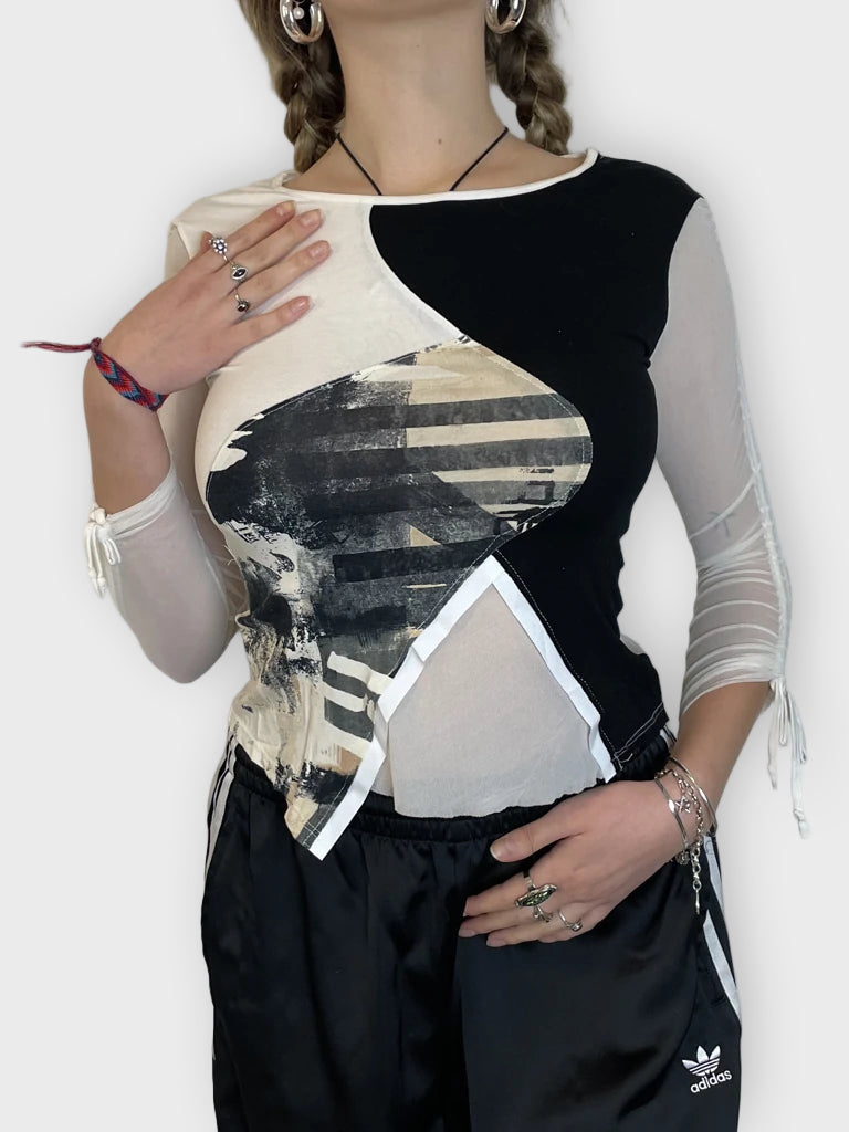 front view, Mood-I Long Sleeve Shirt, vintage Y2K second hand piece
