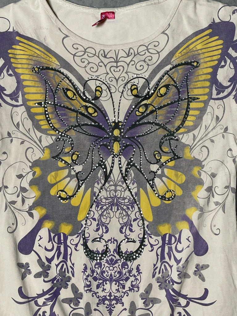 detail view, Kids Way Butterfly T-Shirt, vintage Y2K second hand piece, image 4