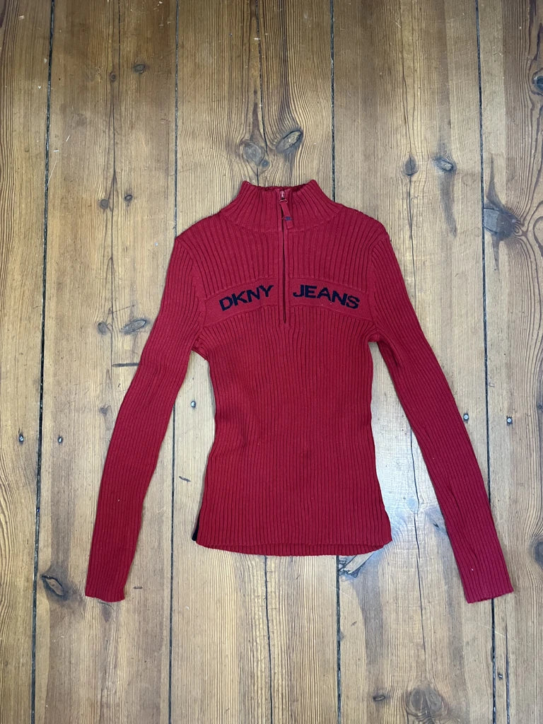 detail view, DKNY Jeans Collar sweater, vintage Y2K second hand piece, image 6