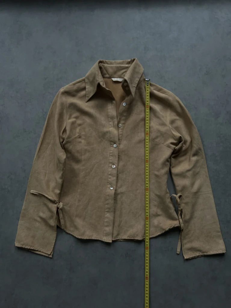 detail view, V.B. Collection Beige Wide Sleeve Shirt, vintage Y2K second hand piece, image 8