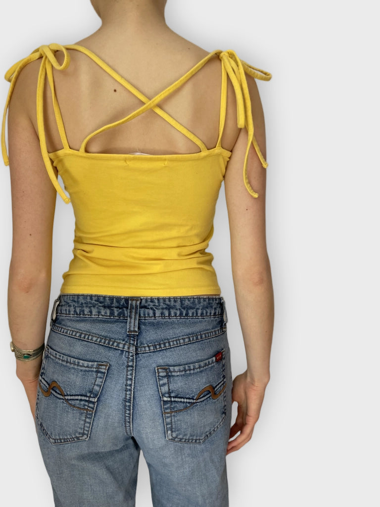 back view, Colza Sunny Tie-Shoulder Vintage Cami Top, vintage Y2K second hand piece