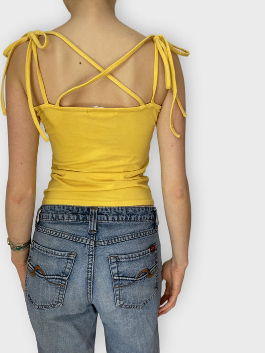 back view, Colza Sunny Tie-Shoulder Vintage Cami Top, vintage Y2K second hand piece