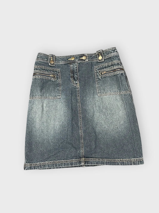 Zipper Pocket Denim Skirt (M)