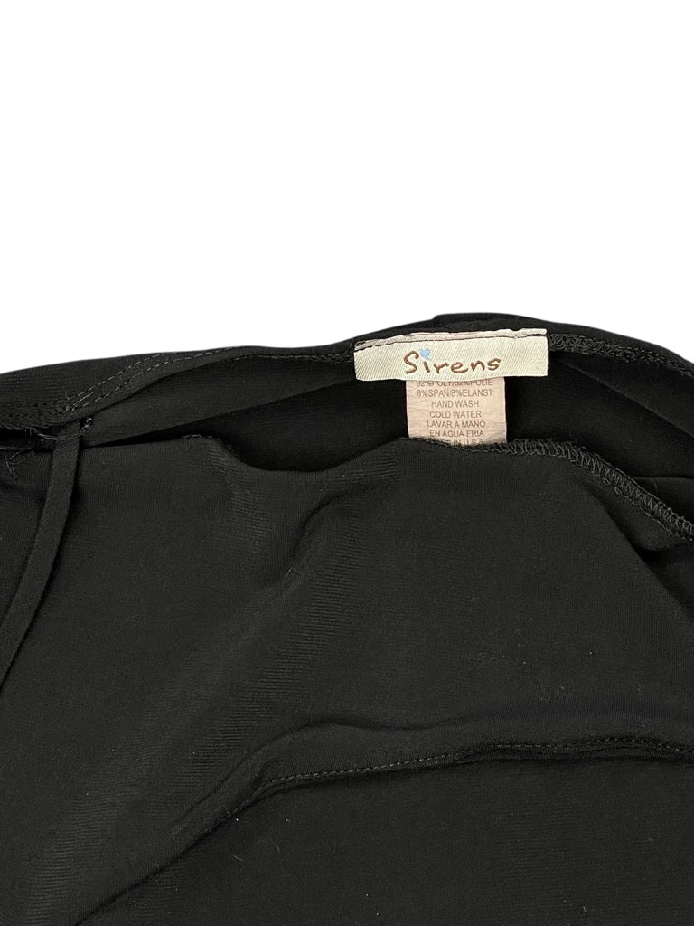 detail view, Siren Black Mesh Accent Top, vintage Y2K second hand piece, image 4