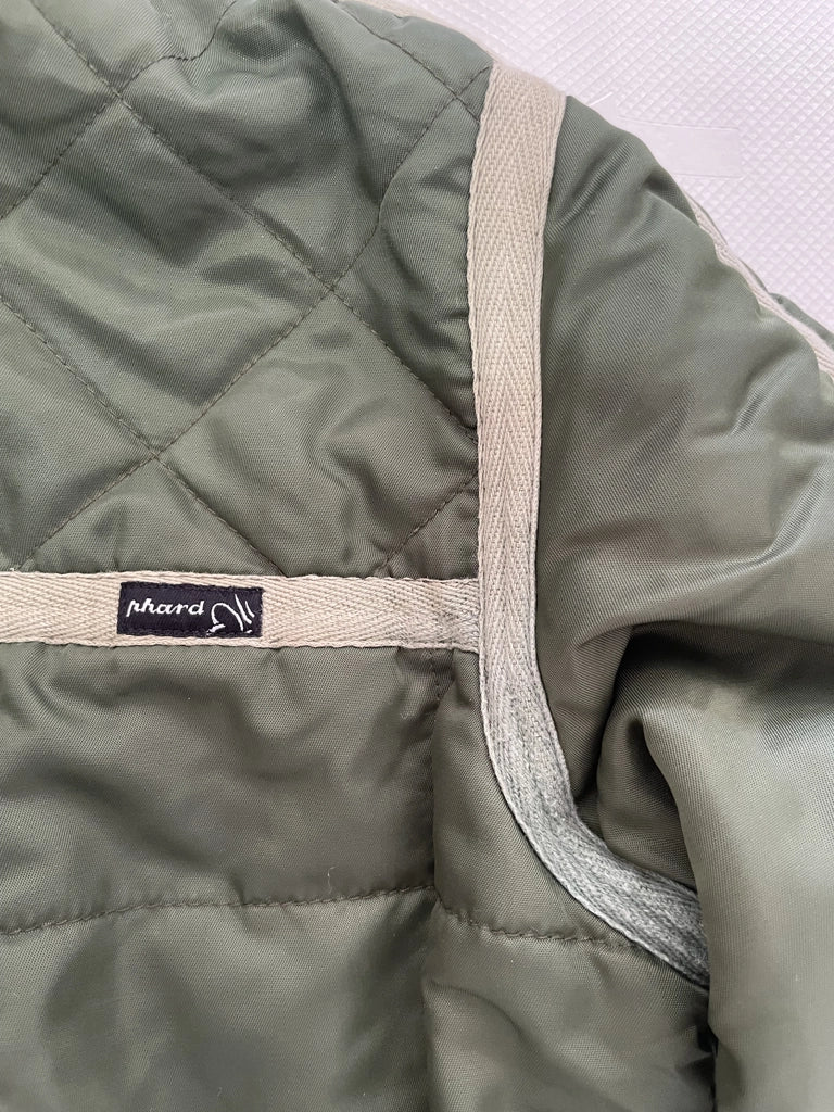 detail view, Phard Green winter Jacket, vintage Y2K second hand piece