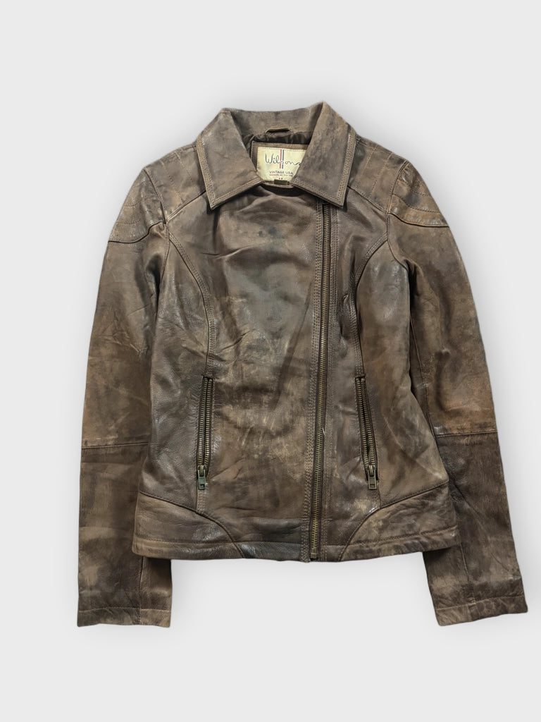 Wilsons Brown Genuine Leather Jacket (S)