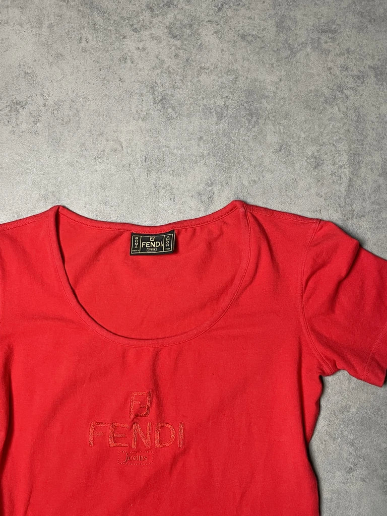 detail view, BP_26.02_157 Fendi Top, vintage Y2K second hand piece