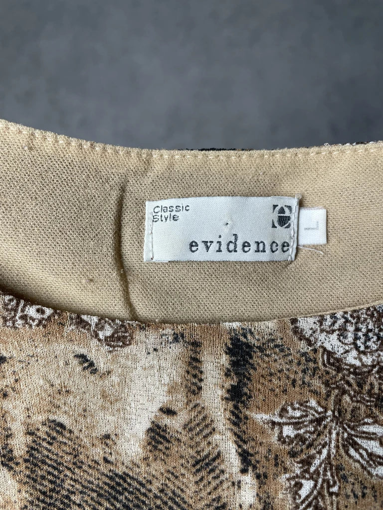 detail view, Evidence Leopard Print Long Sleeve Top, vintage Y2K second hand piece