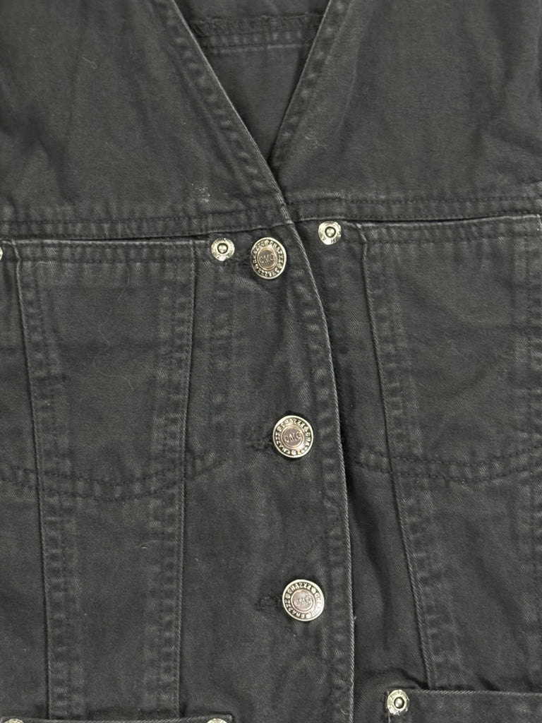 detail view, Credentials Black Button Vest Women, vintage Y2K second hand piece, image 4