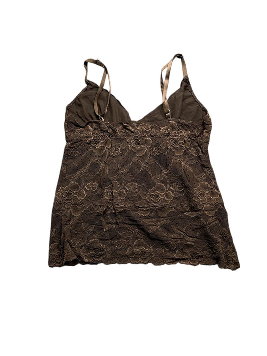 back view, Banana Republic Brown Floral Lace Lingerie Top, vintage Y2K second hand piece