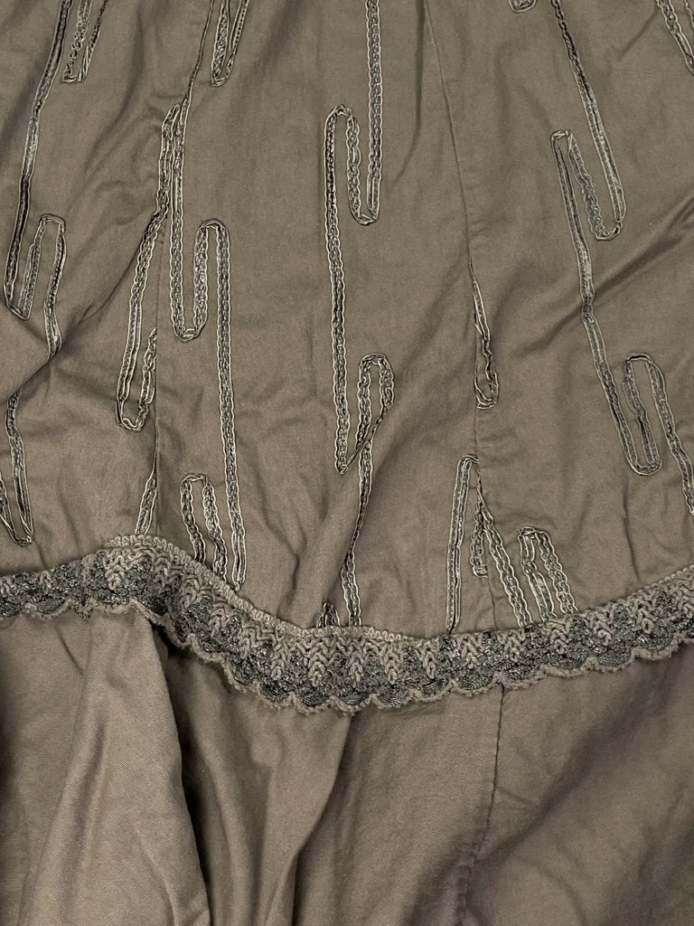 detail view, Earthtone Rope Detail Boho Skirt, vintage Y2K second hand piece, image 4