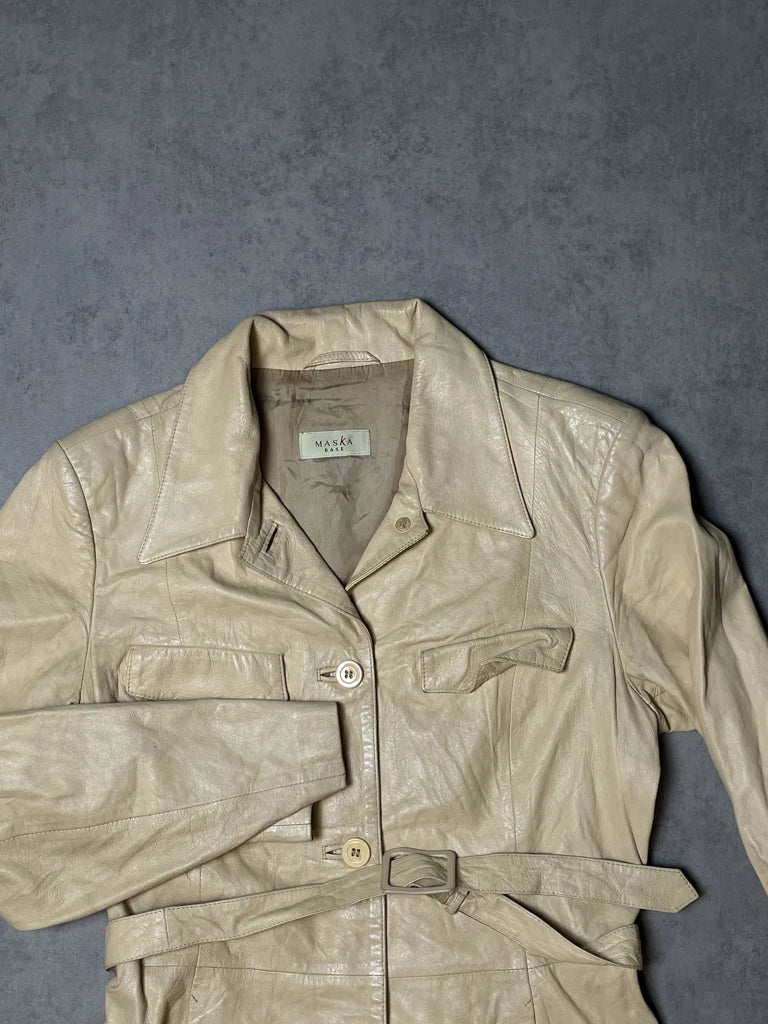 detail view, Maska Leather Jacket, vintage Y2K second hand piece