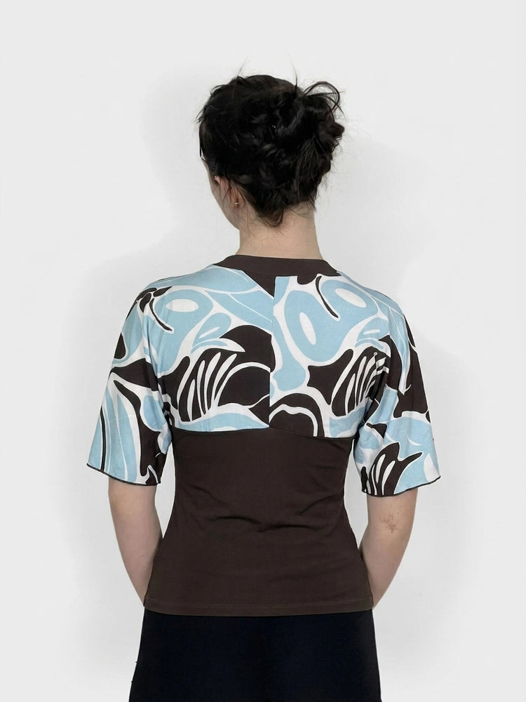 Chic Swirl Print Kimono Top for Summer Vibes (M)