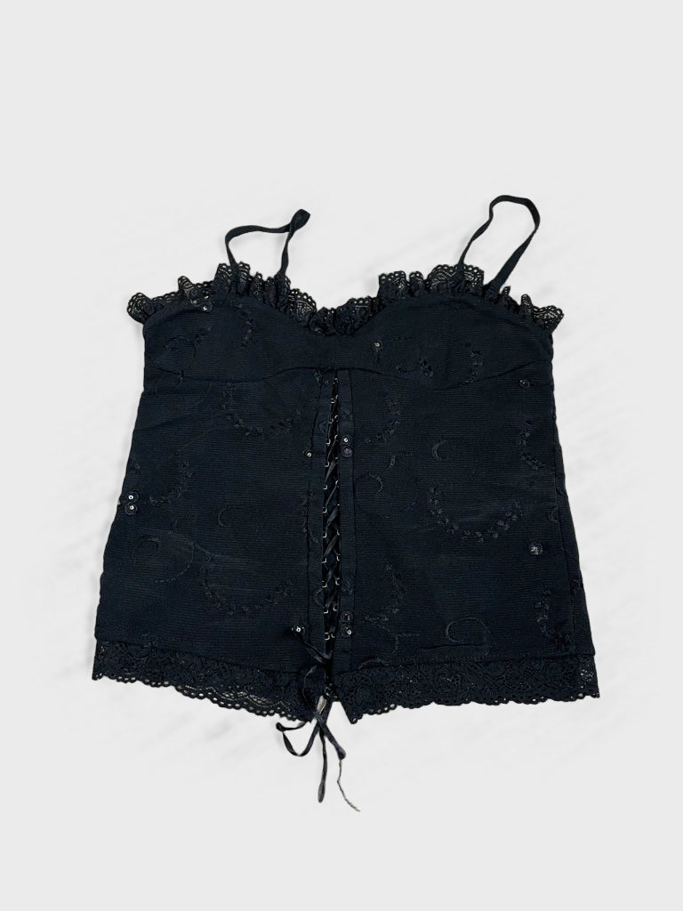detail view, Zapping Corset, vintage Y2K second hand piece, image 6
