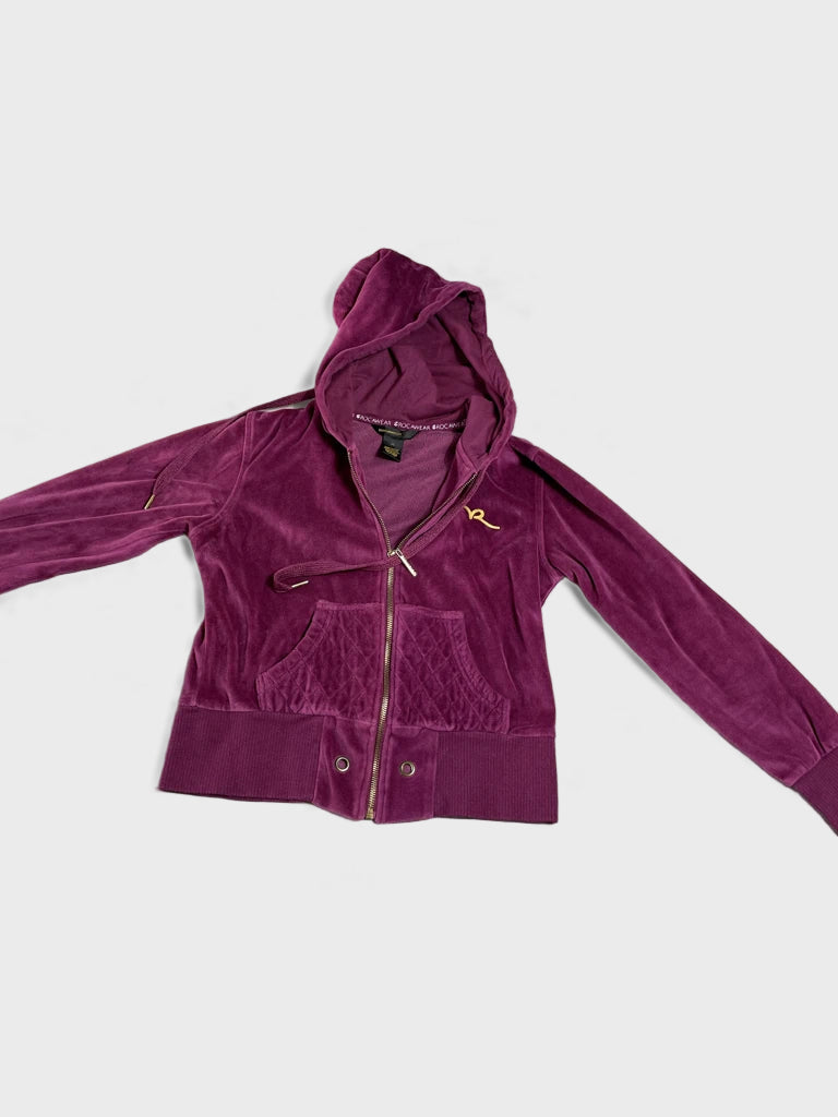 detail view, Rocawear crop sweatshirt, vintage Y2K second hand piece