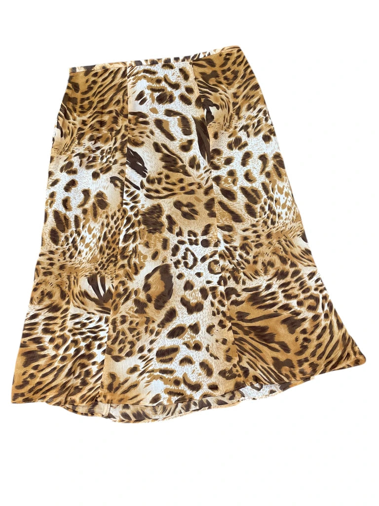 back view, Le Suit cat Midi Skirt (M)Golden Wild, vintage Y2K second hand piece