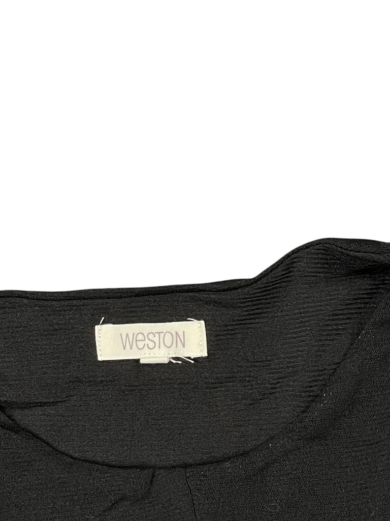 detail view, Weston Elegant Black Top, vintage Y2K second hand piece