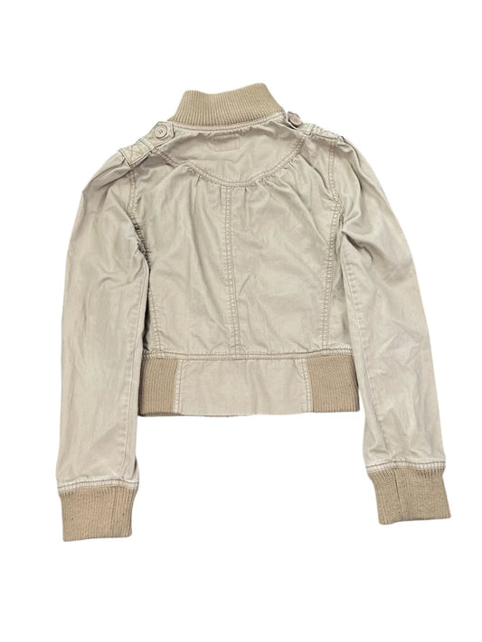 back view, 21 Beige Fitted Zip-Up Jacket, vintage Y2K second hand piece