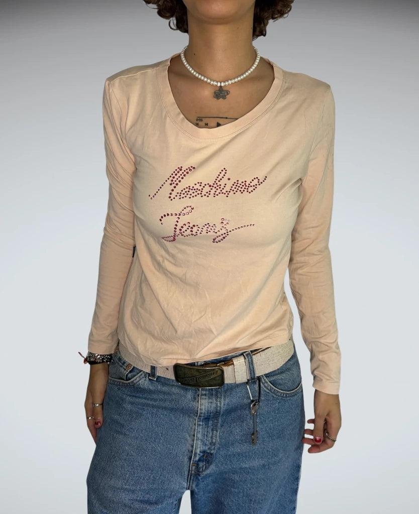 front view, Moschino Long Sleeve Top, vintage Y2K second hand piece