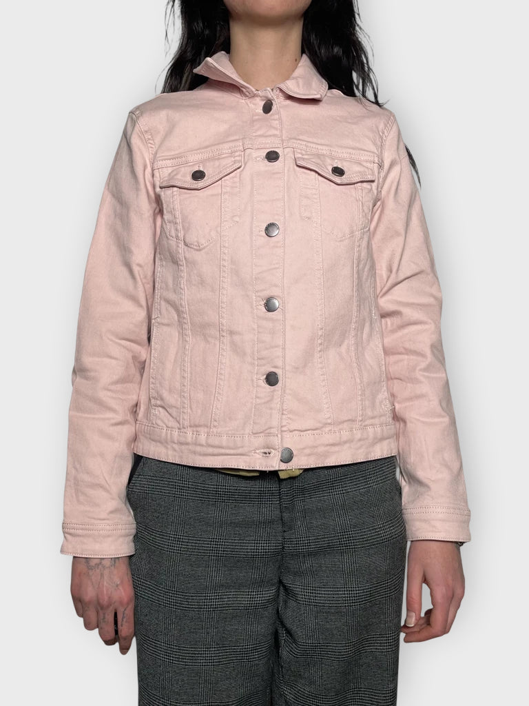 front view, Clockhouse Clock House Pink Jeans Jacket, vintage Y2K second hand piece