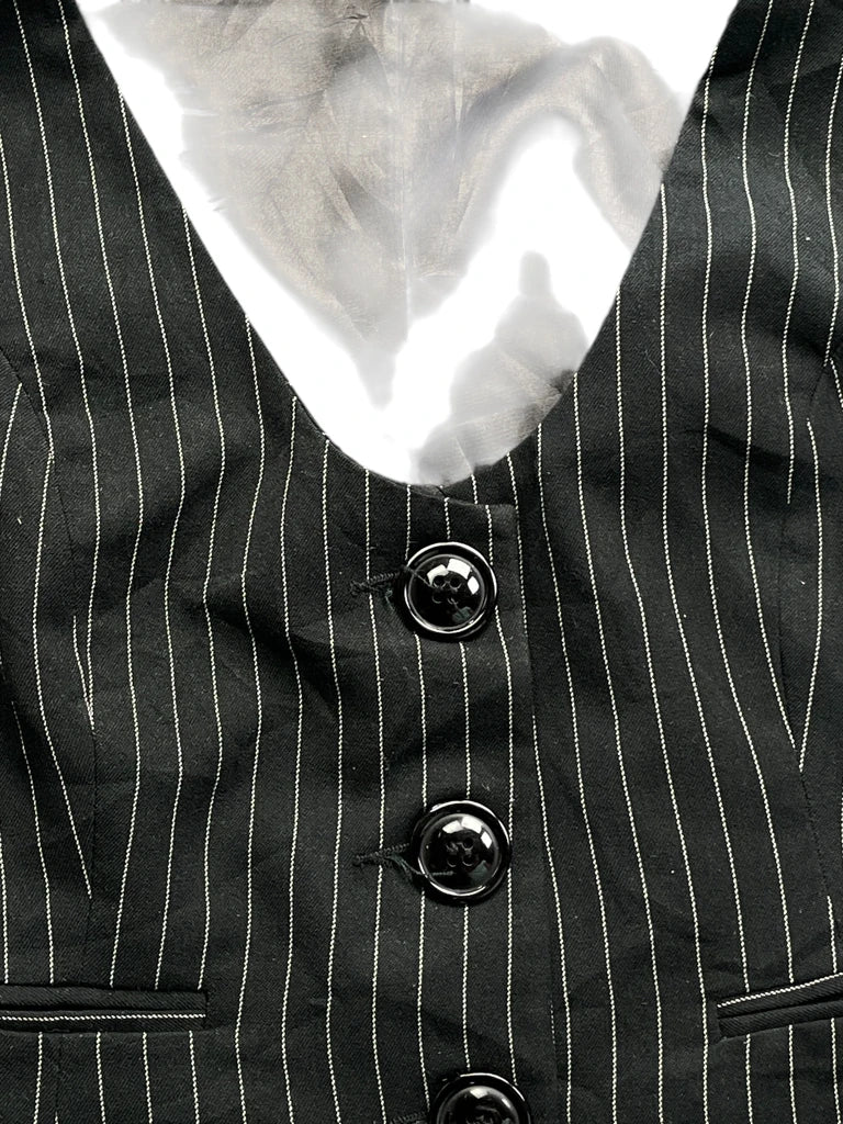 detail view, Finesse Black embellished rhinestone top dress, vintage Y2K second hand piece, image 6