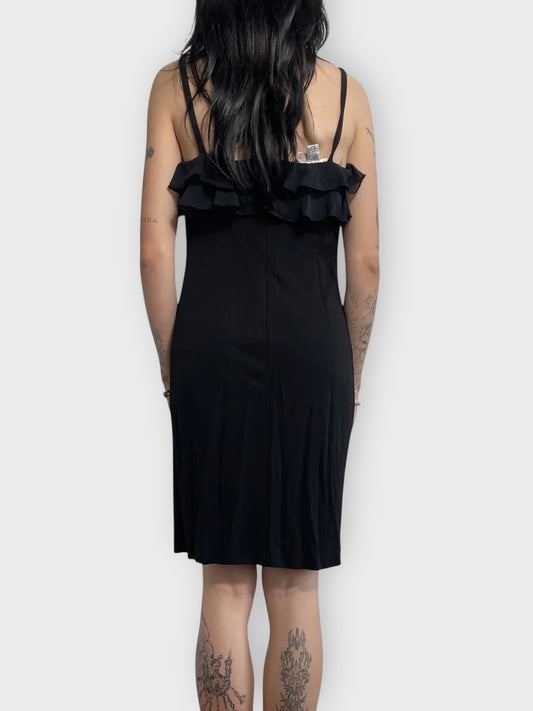 back view, J. Ribhoff black dress, vintage Y2K second hand piece