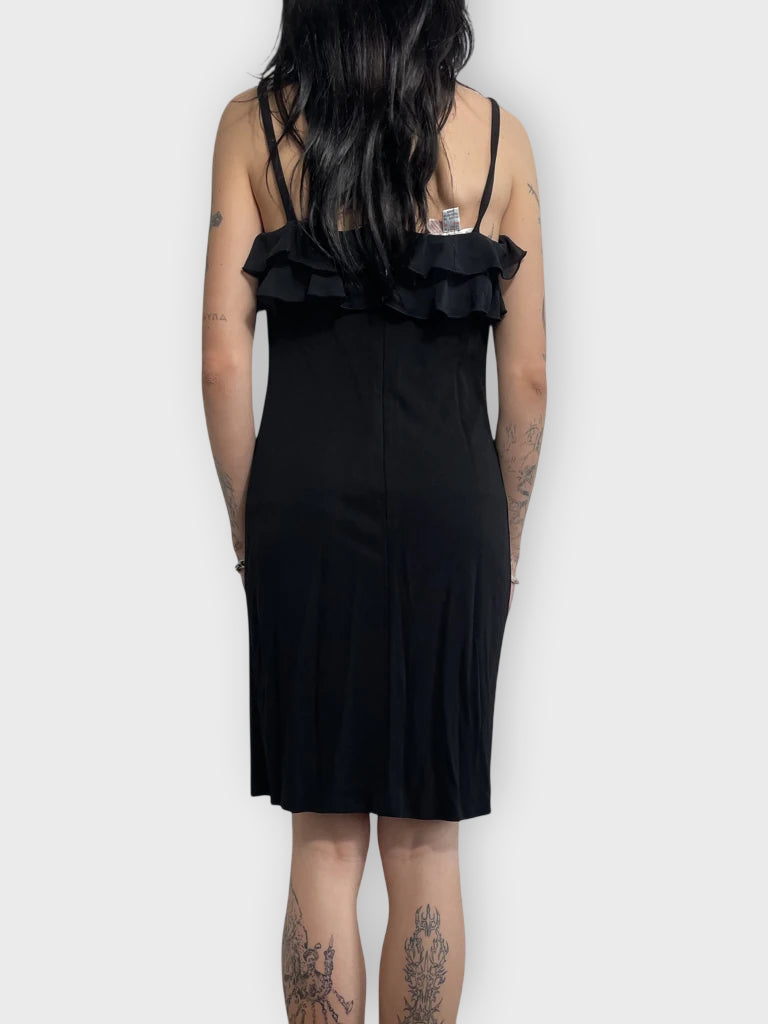 back view, J. Ribhoff black dress, vintage Y2K second hand piece