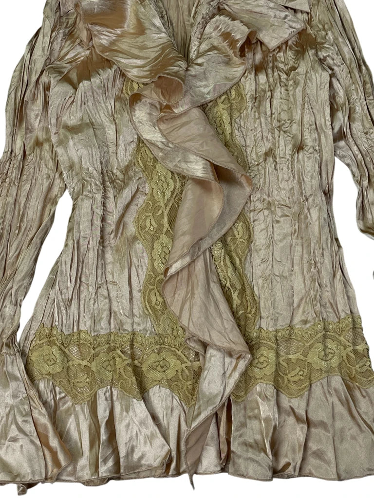 detail view, MDS California golden long sleeve blouse, vintage Y2K second hand piece, image 4